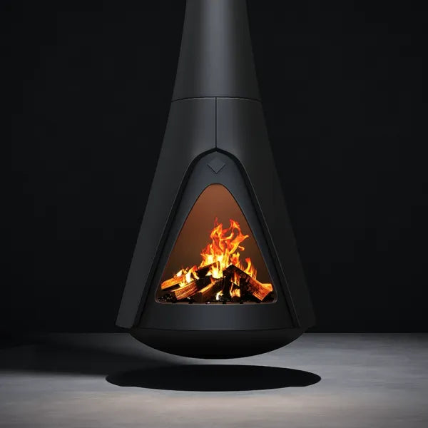 HearthArtSinn Shine 6 Luxury Indoor Hanging Fireplace Wood Burning Fireplace