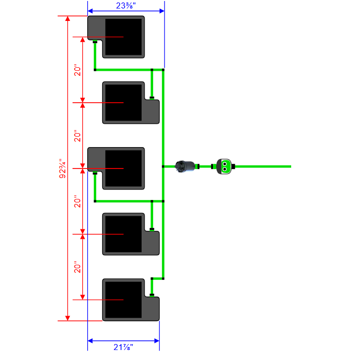 Alien Hydroponics EasyFeed 5 Pot 5 Row Kit