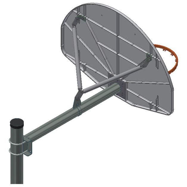 Gared Economy Playground 3-1/2″ O.D. Adjustable Straight Post Outdoor Basketball Support AAB35