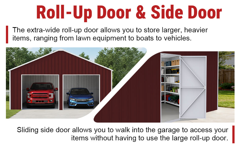 25FT × 33FT Heavy-Duty Metal Storage Shed Reinforced Steel Garage for Farm & Equipment Storage