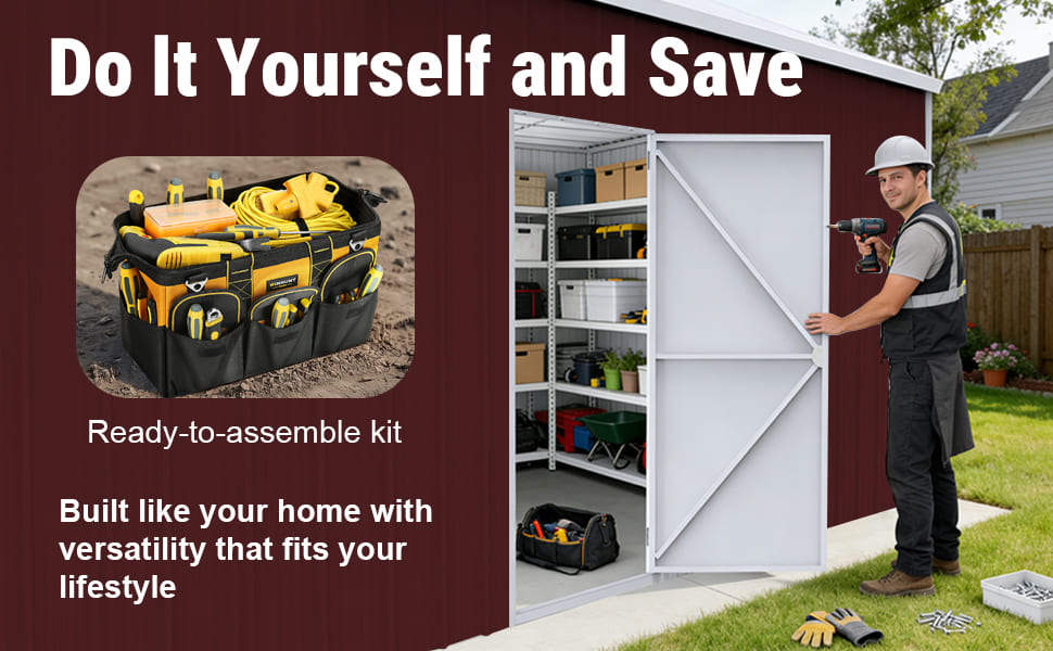 25FT × 33FT Heavy-Duty Metal Storage Shed Reinforced Steel Garage for Farm & Equipment Storage