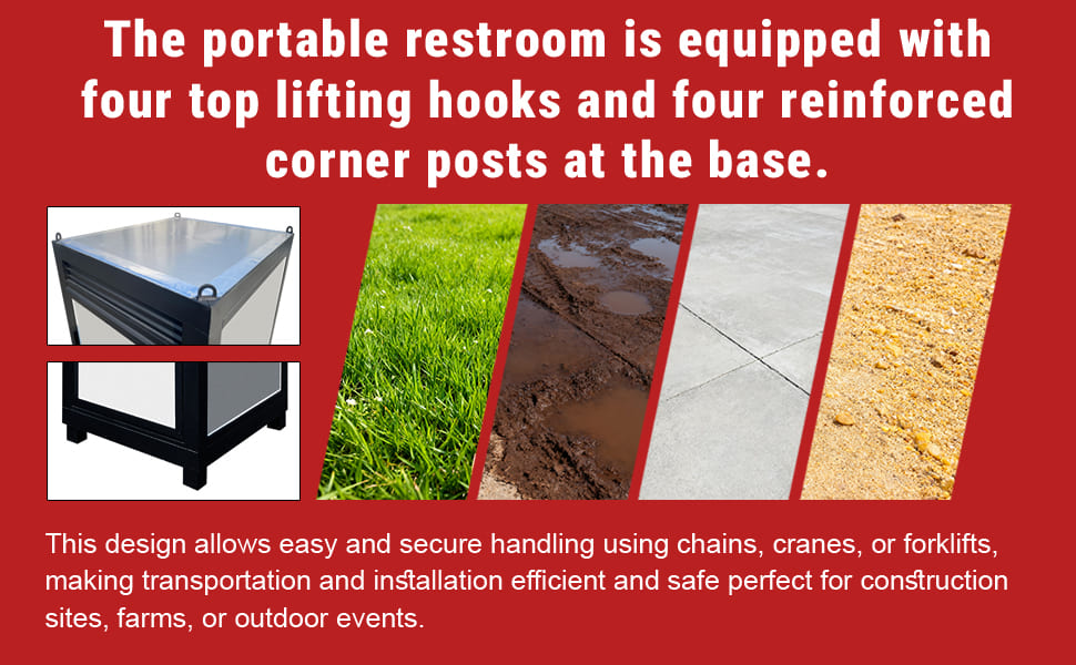 Two‑Person Portable Toilet Cabin Outdoor Restroom with Light, Sink & Vent Fan