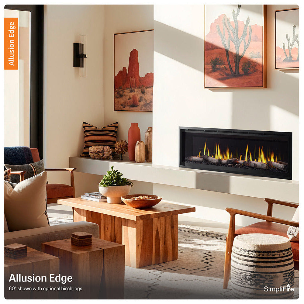 SimpliFire Allusion Edge 50" Linear Built-In Virtual Electric Fireplace
