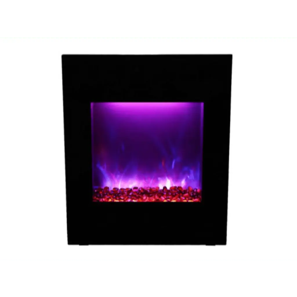 Amantii 24" Zero Clearance Electric Fireplace with Black Glass Surround and Log Set ZECL-24-2923-BG