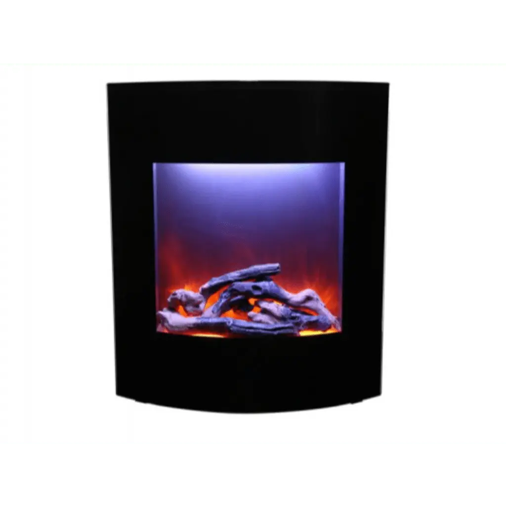 Amantii 24" Zero Clearance Electric Fireplace with Black Glass Surround and Log Set ZECL-24-2923-BG