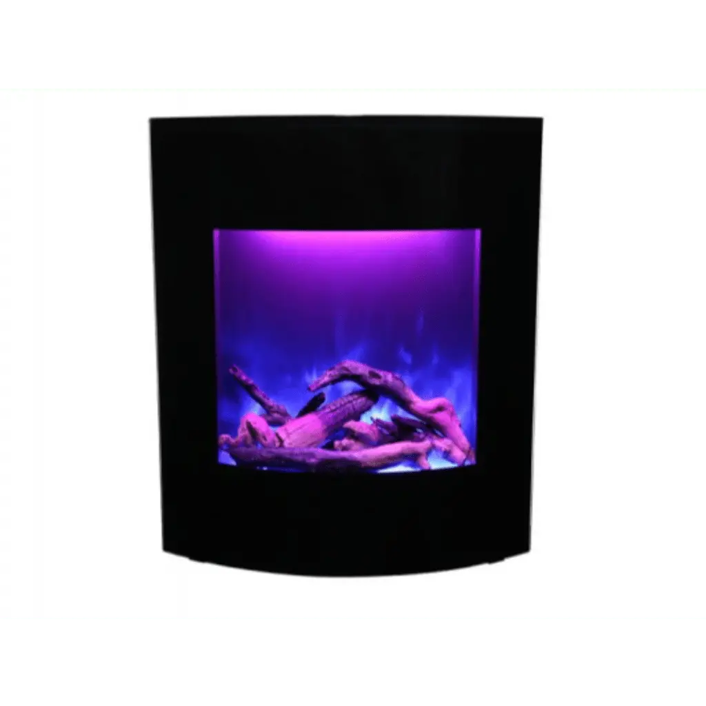 Amantii 24" Zero Clearance Electric Fireplace with Black Glass Surround and Log Set ZECL-24-2923-BG
