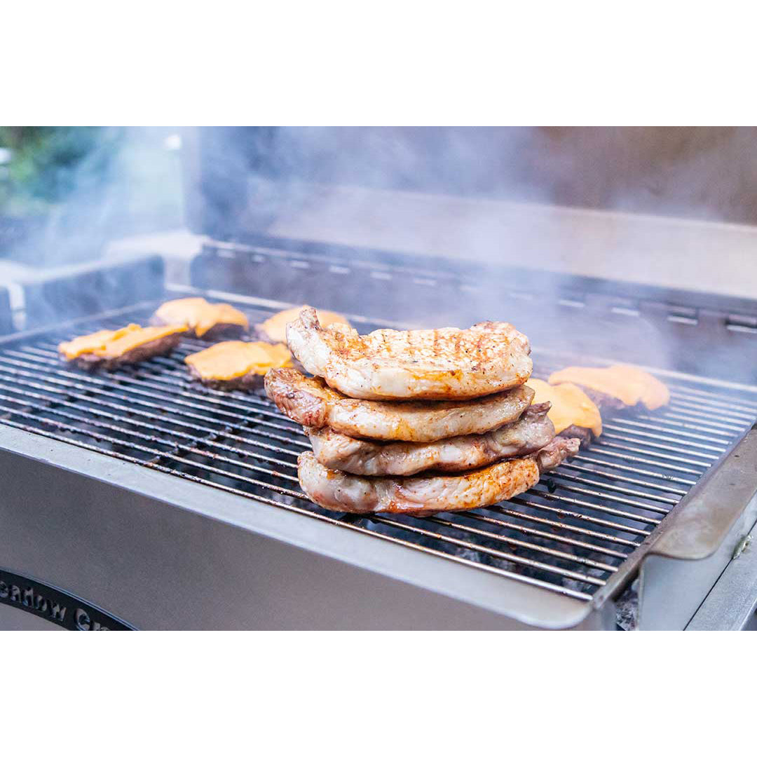 Meadow Creek BBQ26S Charcoal Grill Chicken Cooker with Rotating Grates and Free Standing Legs