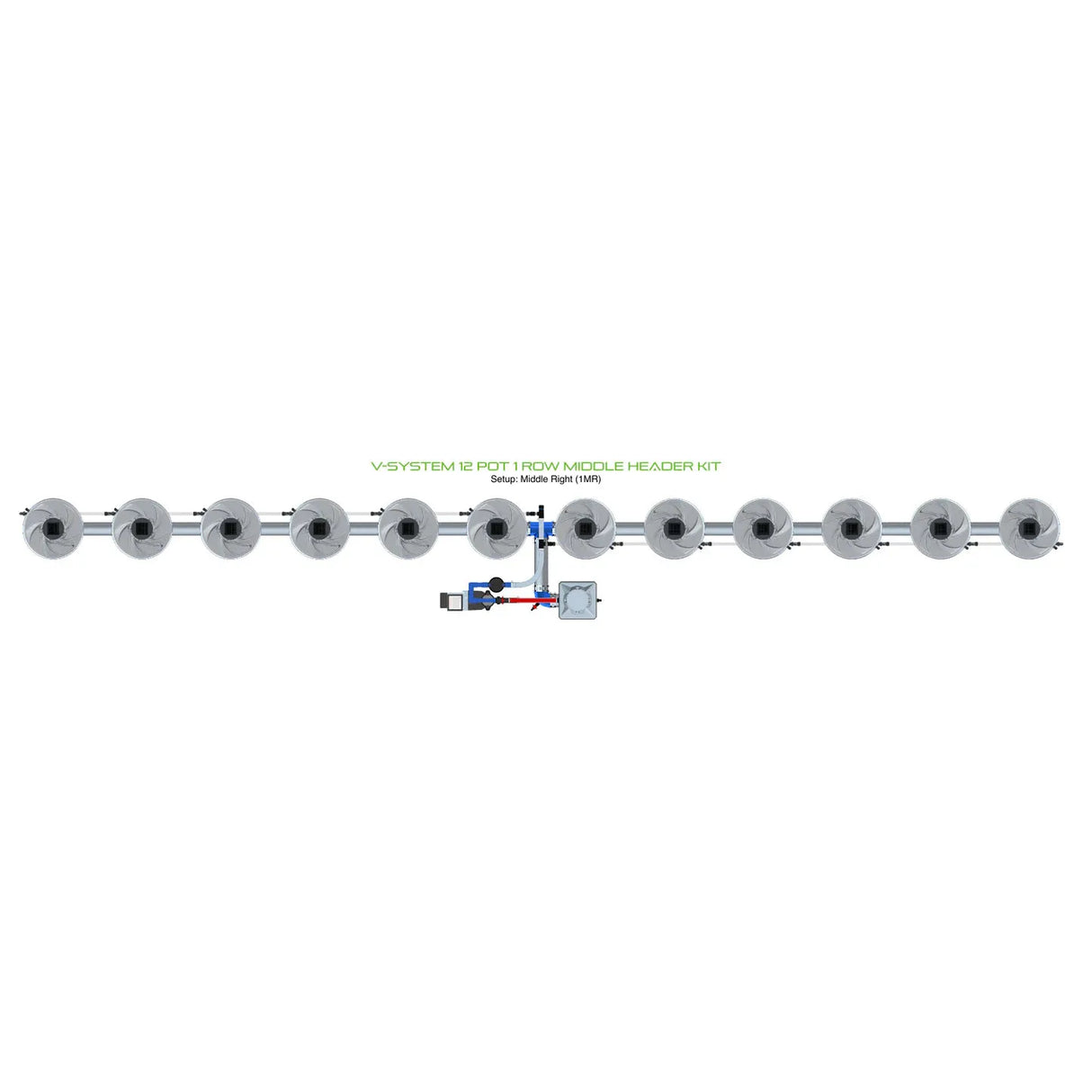 Alien Hydroponics V-SYSTEM 12 Pot 1 Row Kit