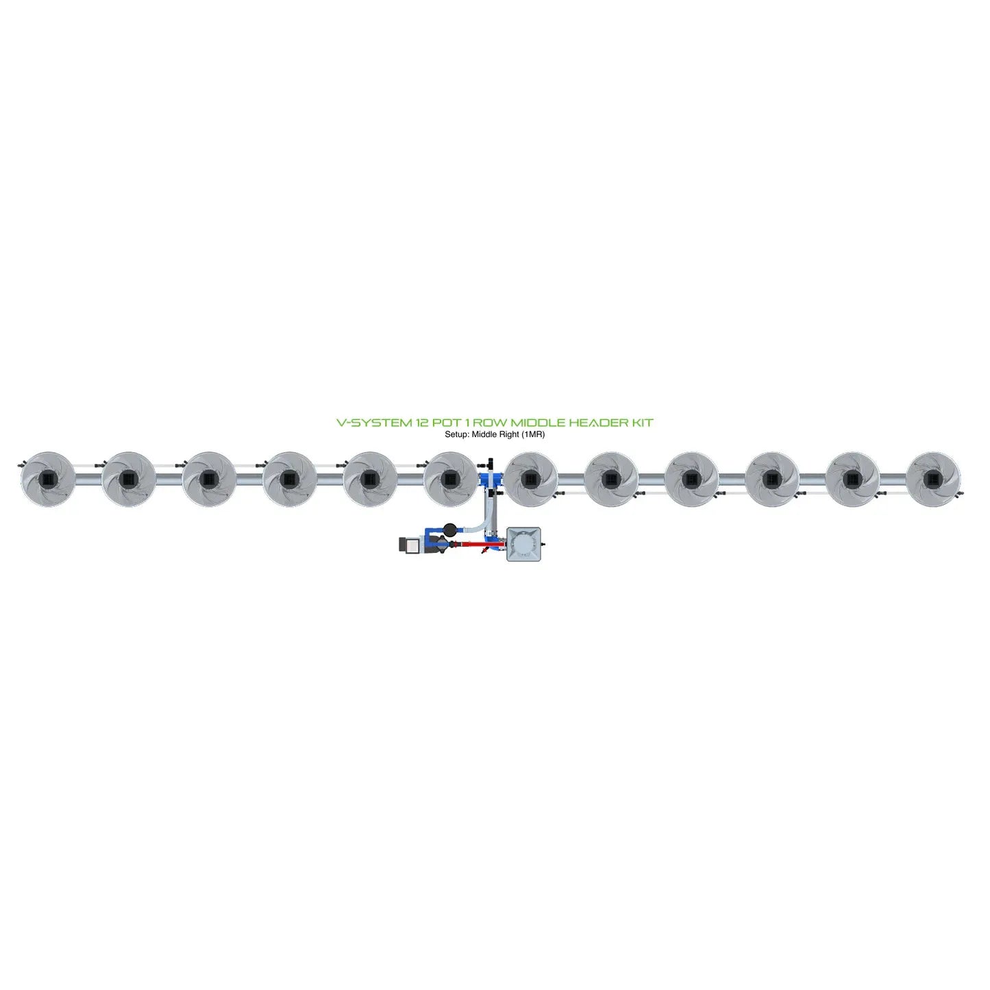 Alien Hydroponics V-SYSTEM 12 Pot 1 Row Kit