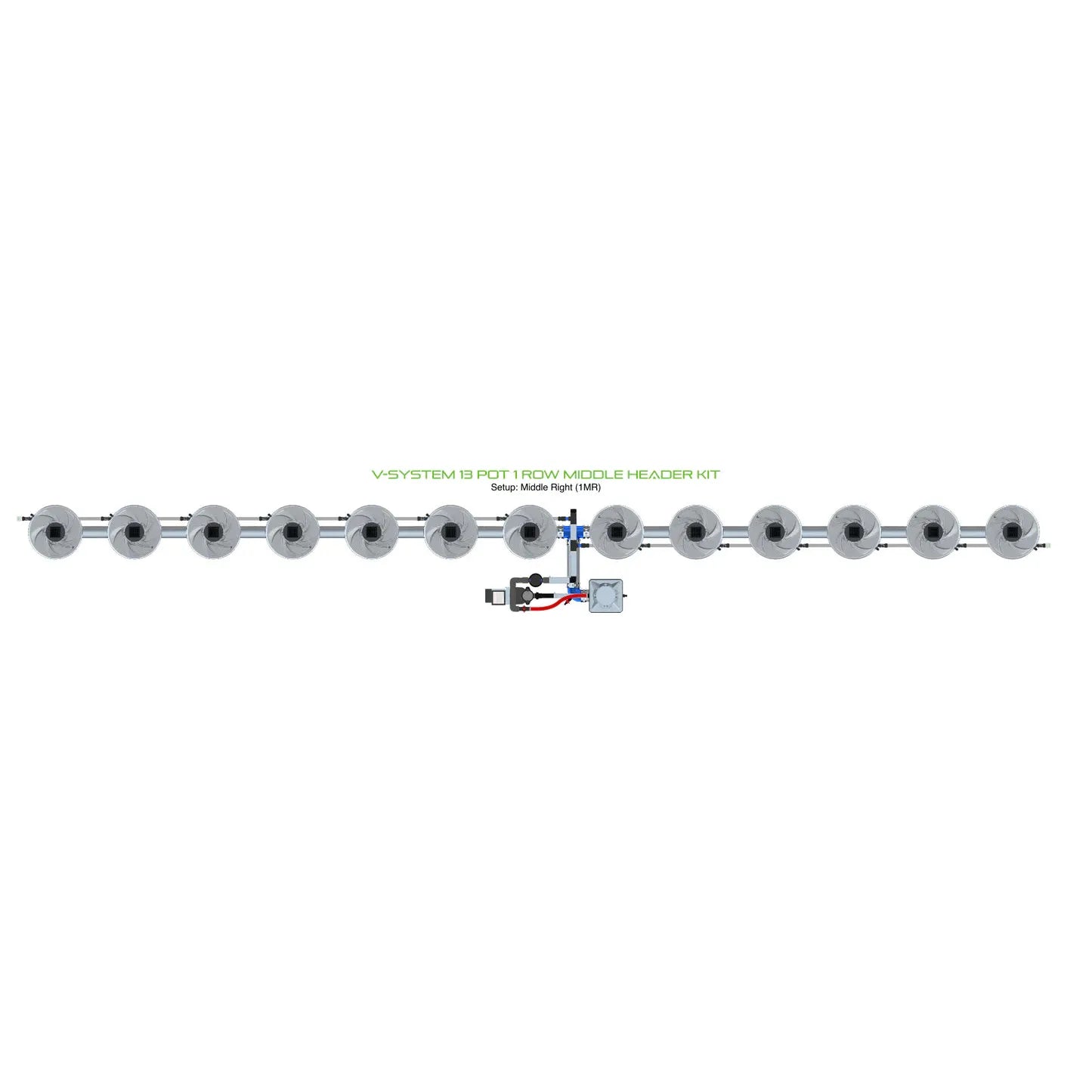 Alien Hydroponics V-SYSTEM 13 Pot 1 Row Kit