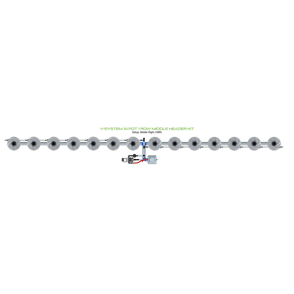 Alien Hydroponics V-SYSTEM 14 Pot 1 Row Kit