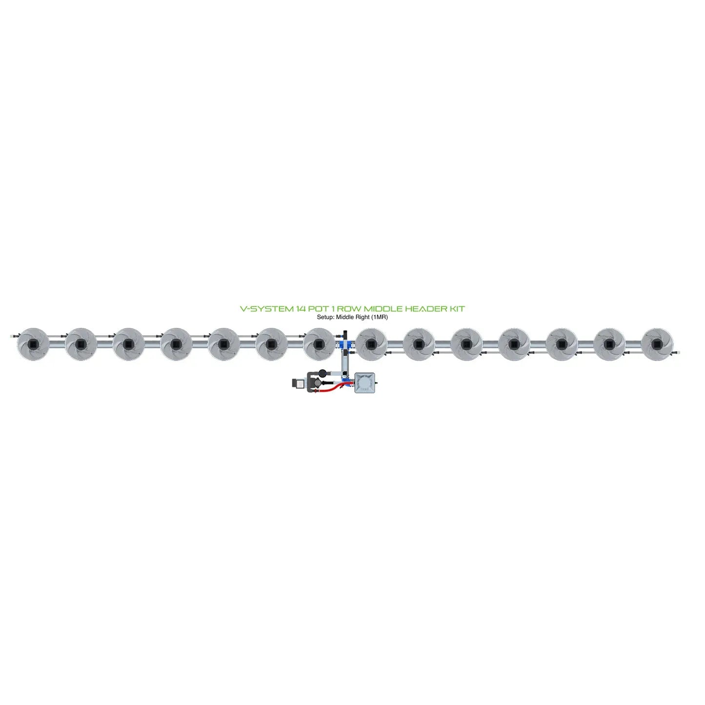 Alien Hydroponics V-SYSTEM 14 Pot 1 Row Kit