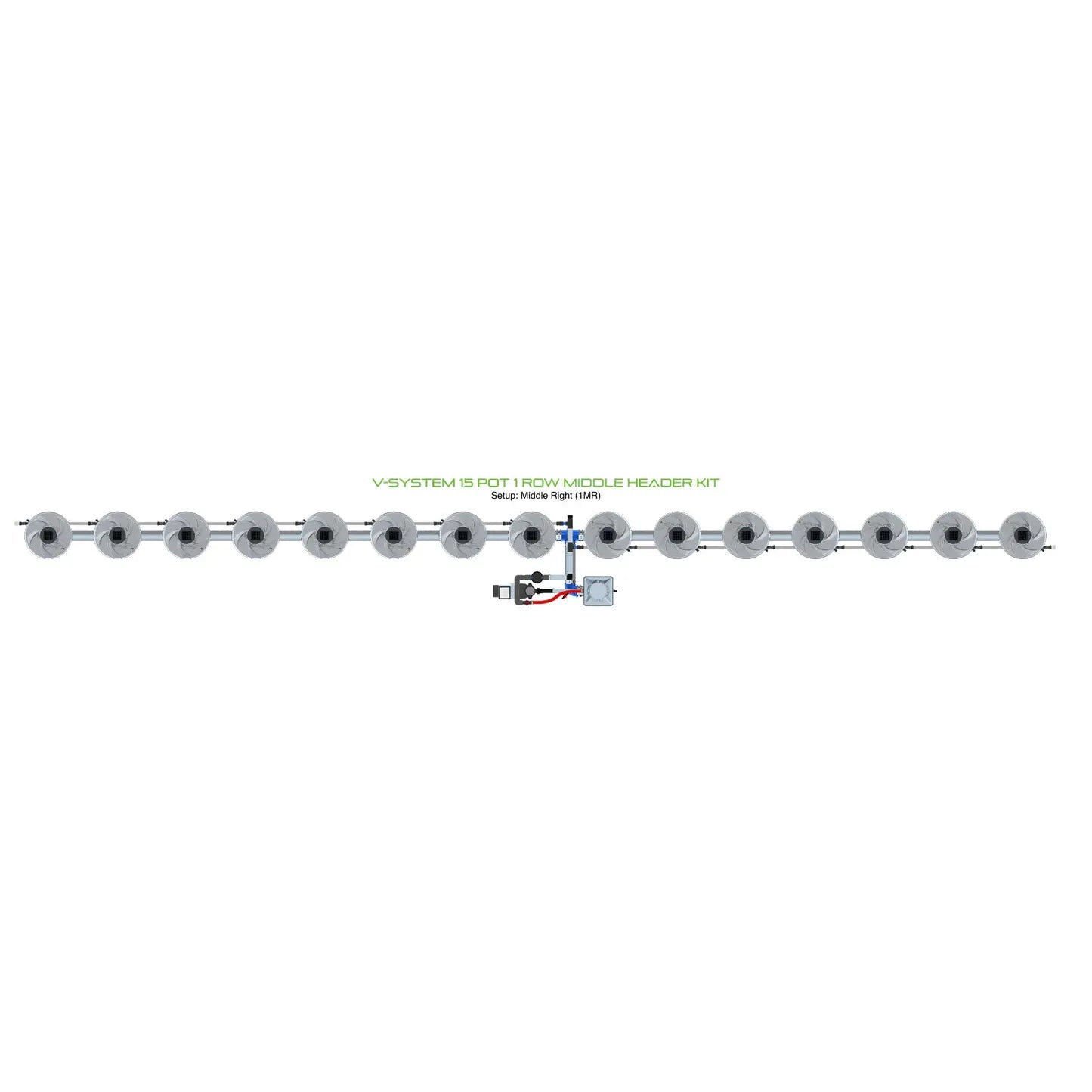 Alien Hydroponics V-SYSTEM 15 Pot 1 Row Kit