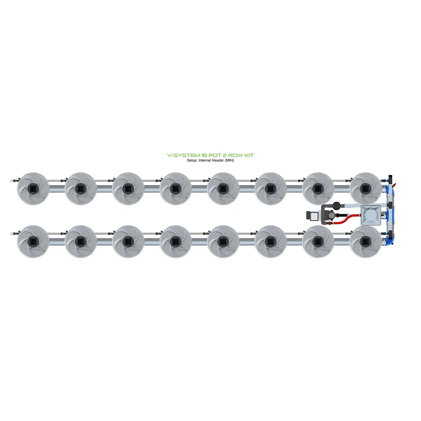 Alien Hydroponics V-SYSTEM 16 Pot 2 Row Kit