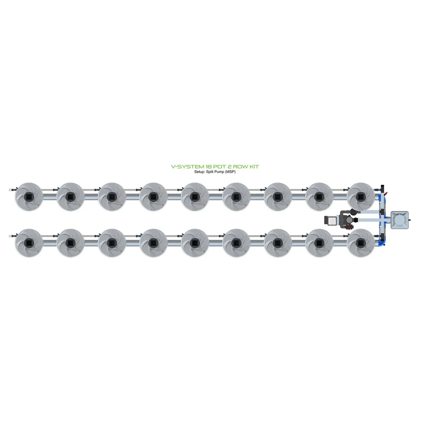 Alien Hydroponics V-SYSTEM 18 Pot 2 Row Kit