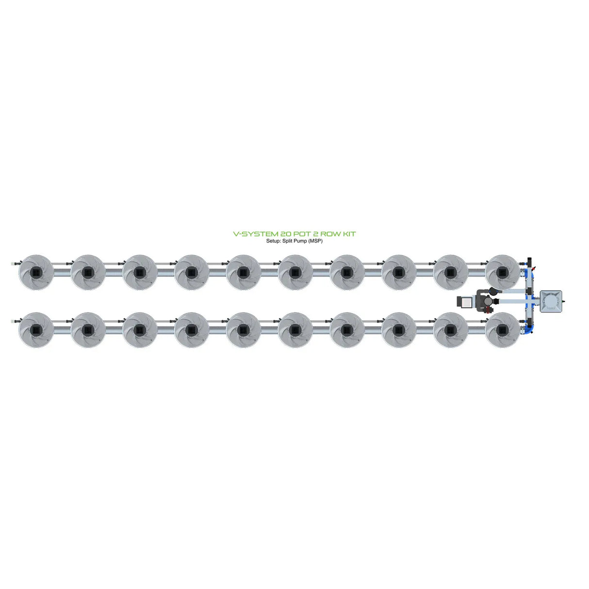 Alien Hydroponics V-SYSTEM 20 Pot 2 Row Kit