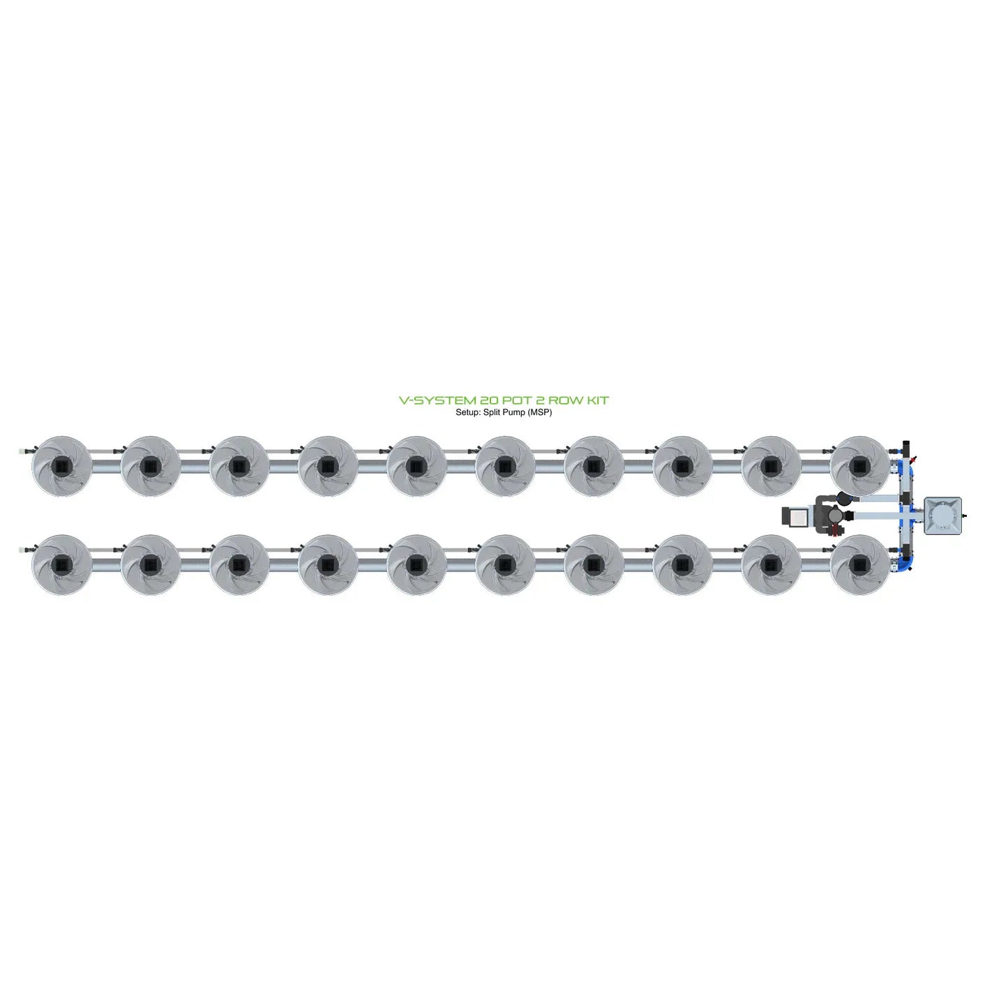 Alien Hydroponics V-SYSTEM 20 Pot 2 Row Kit