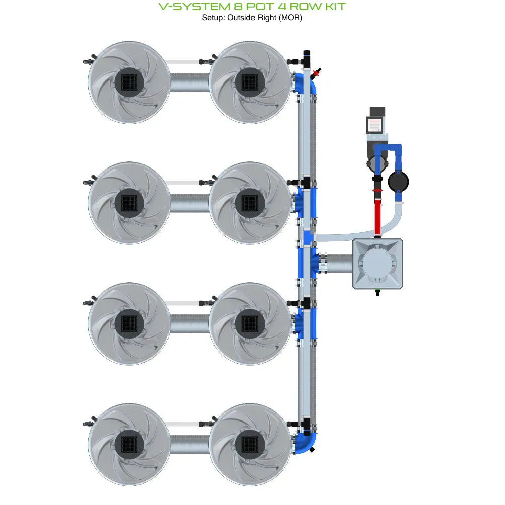 Alien Hydroponics V-SYSTEM 8 Pot 4 Row Kit