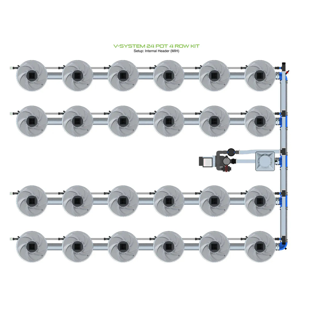 Alien Hydroponics V-SYSTEM 24 Pot 4 Row Kit