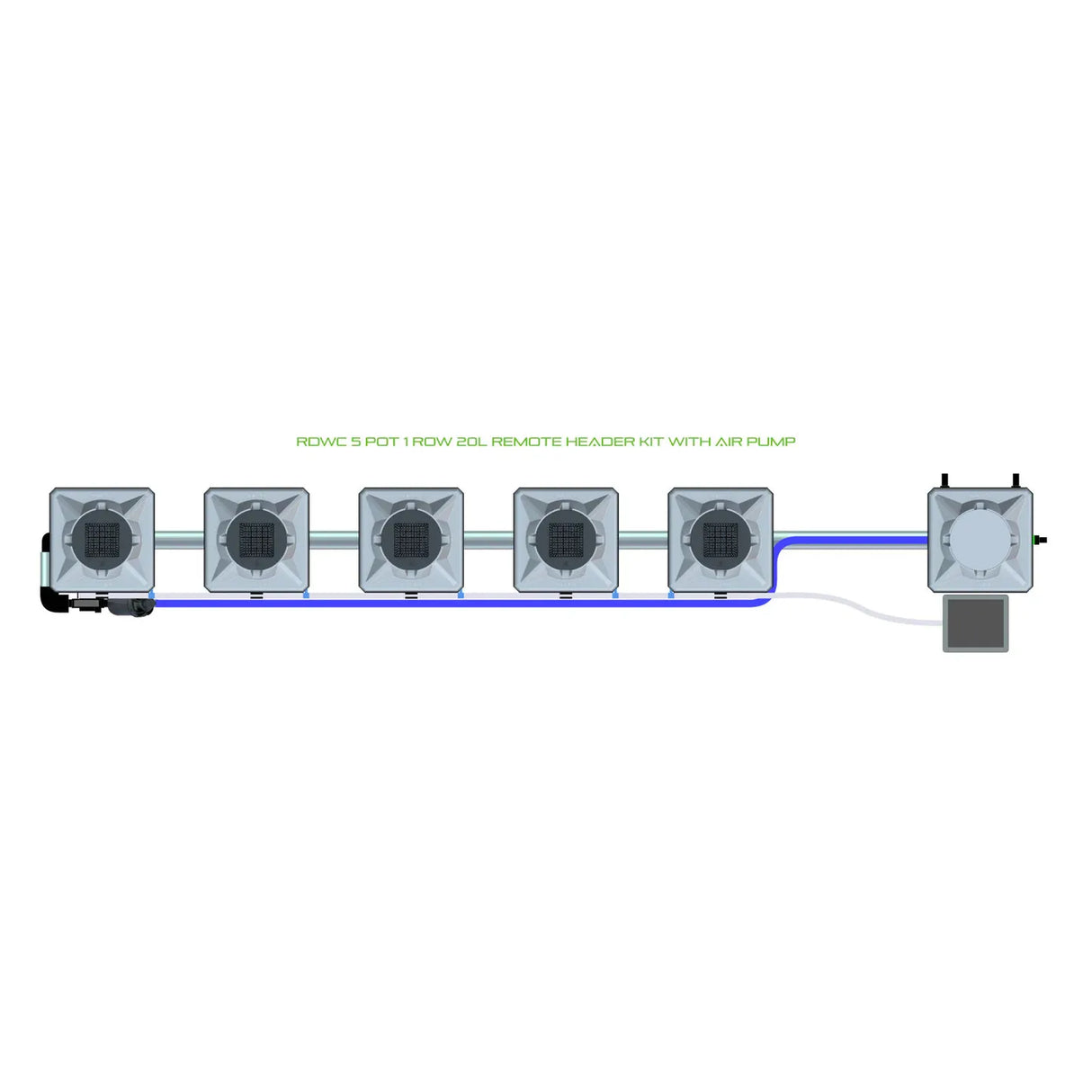 Alien Hydroponics RDWC 5 Pot 1 Row Kit