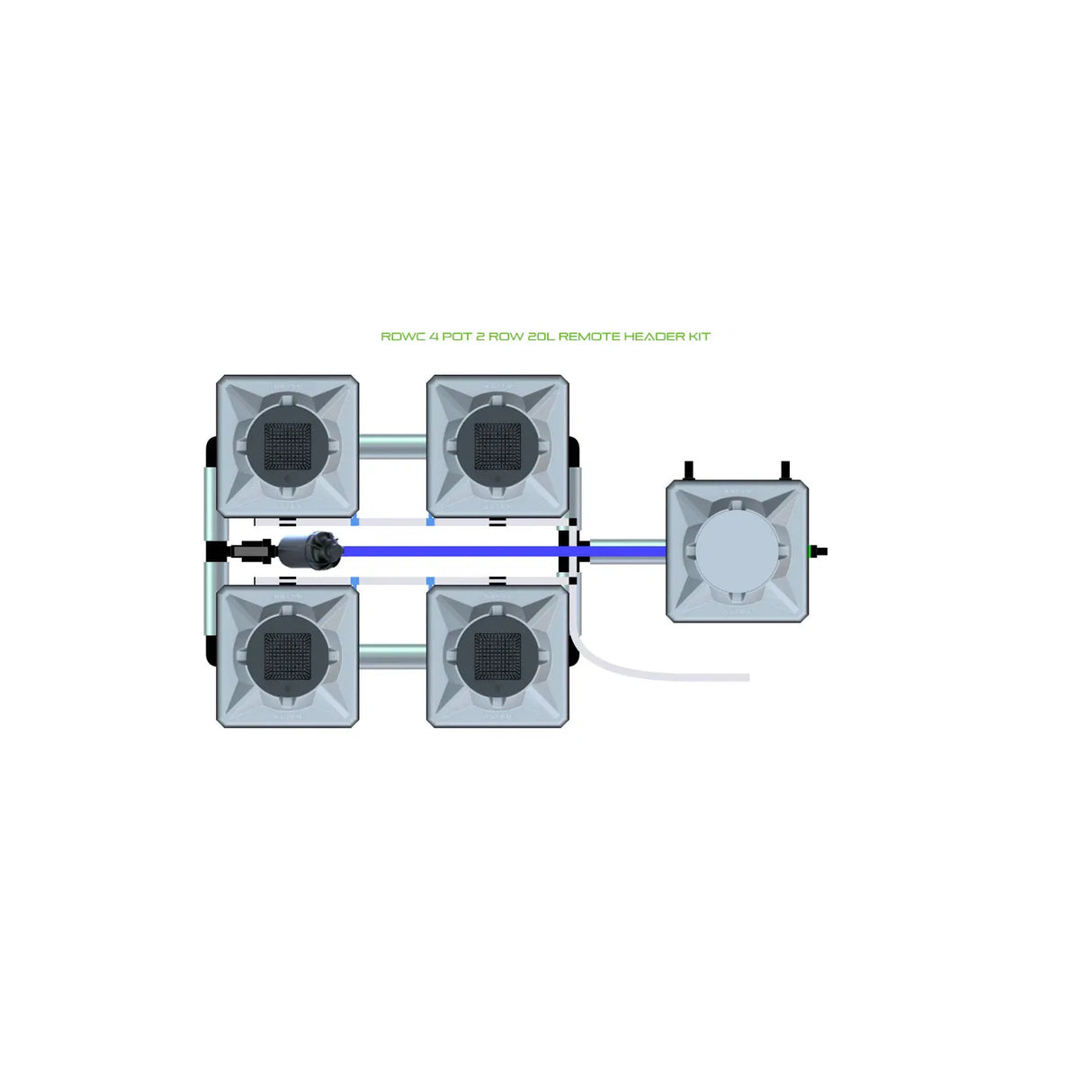 Alien Hydroponics RDWC 4 Pot 2 Row Kit