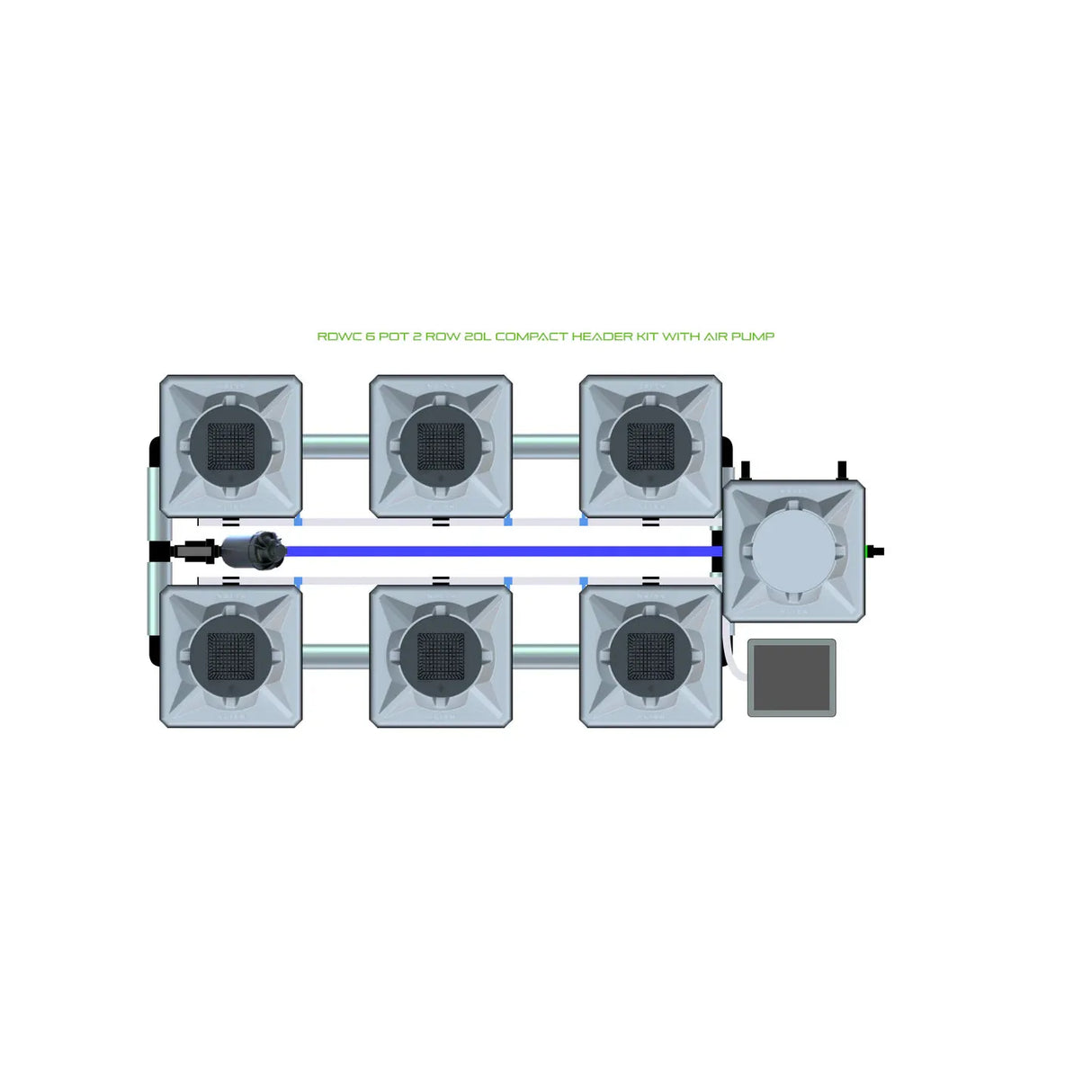 Alien Hydroponics RDWC 6 Pot 2 Row Kit