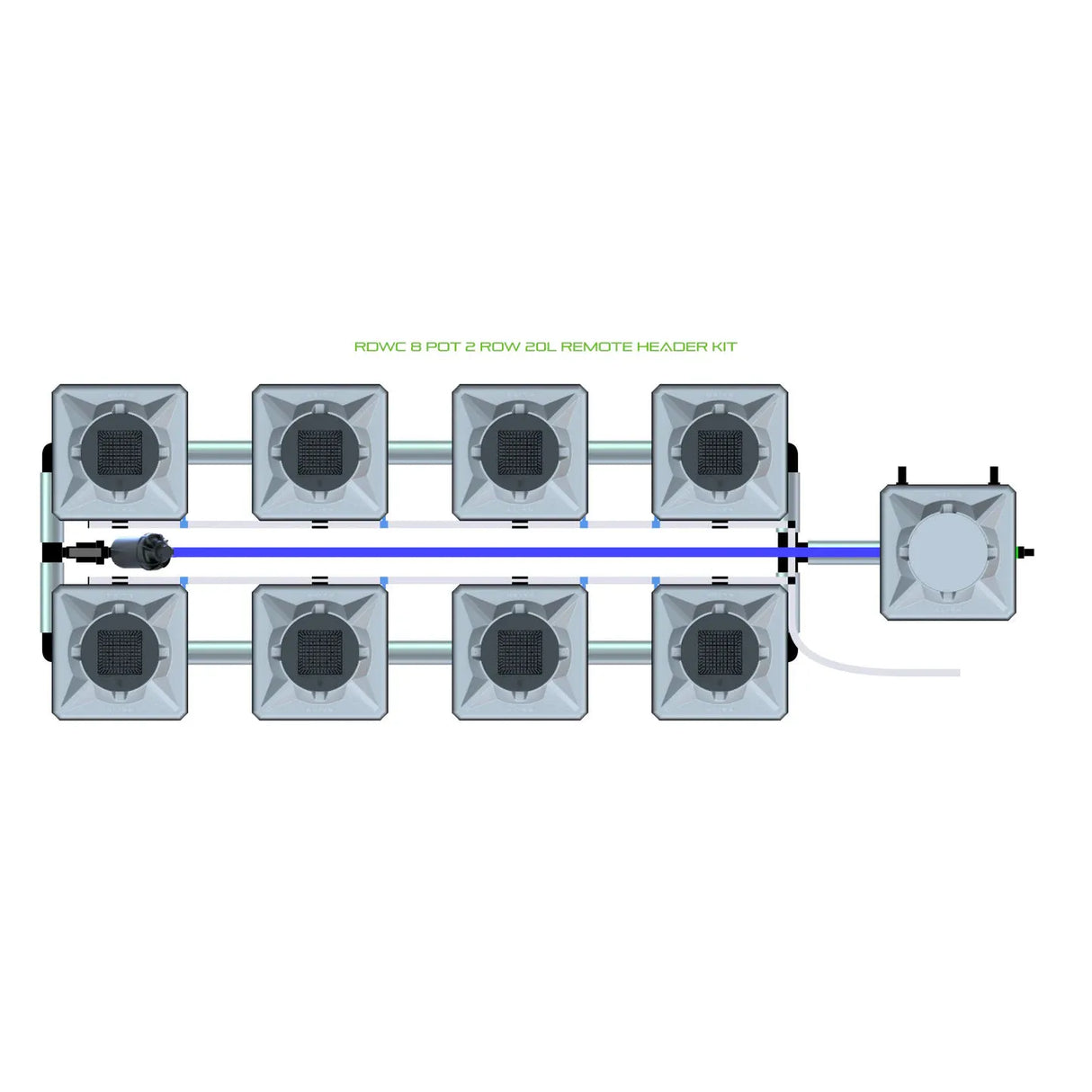 Alien Hydroponics RDWC 8 Pot 2 Row Kit