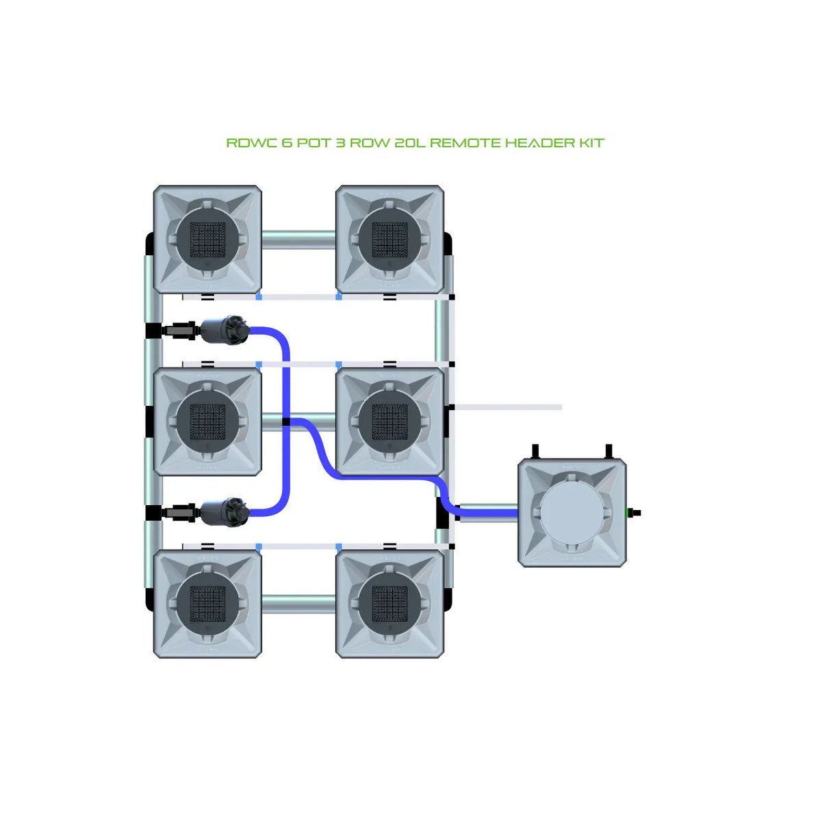 Alien Hydroponics RDWC 6 Pot 3 Row Kit