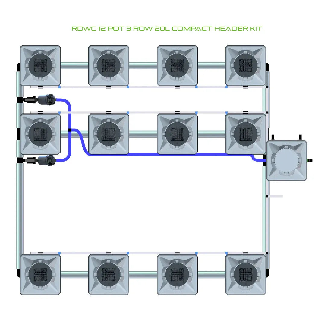 Alien Hydroponics RDWC 12 Pot 3 Row Kit