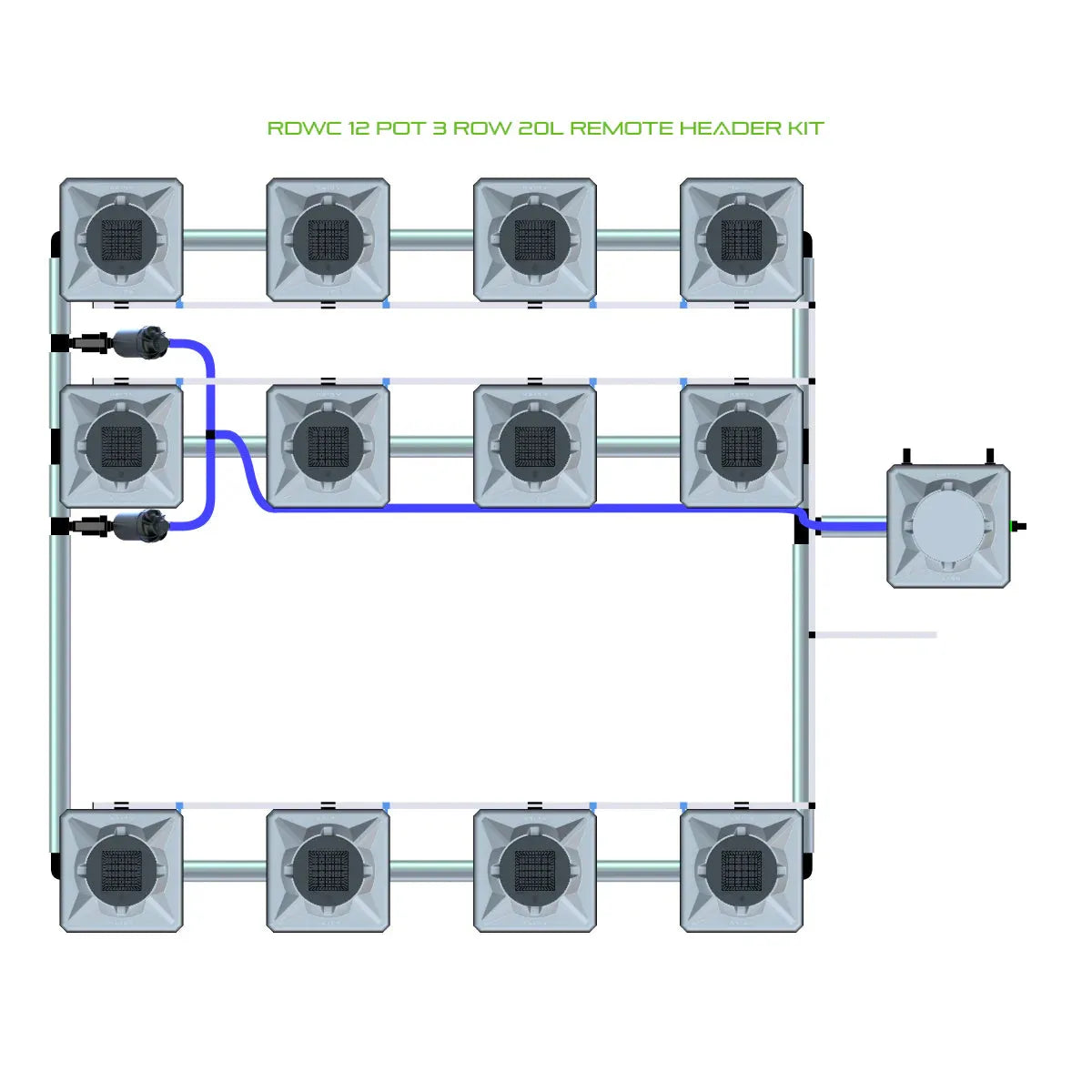 Alien Hydroponics RDWC 12 Pot 3 Row Kit