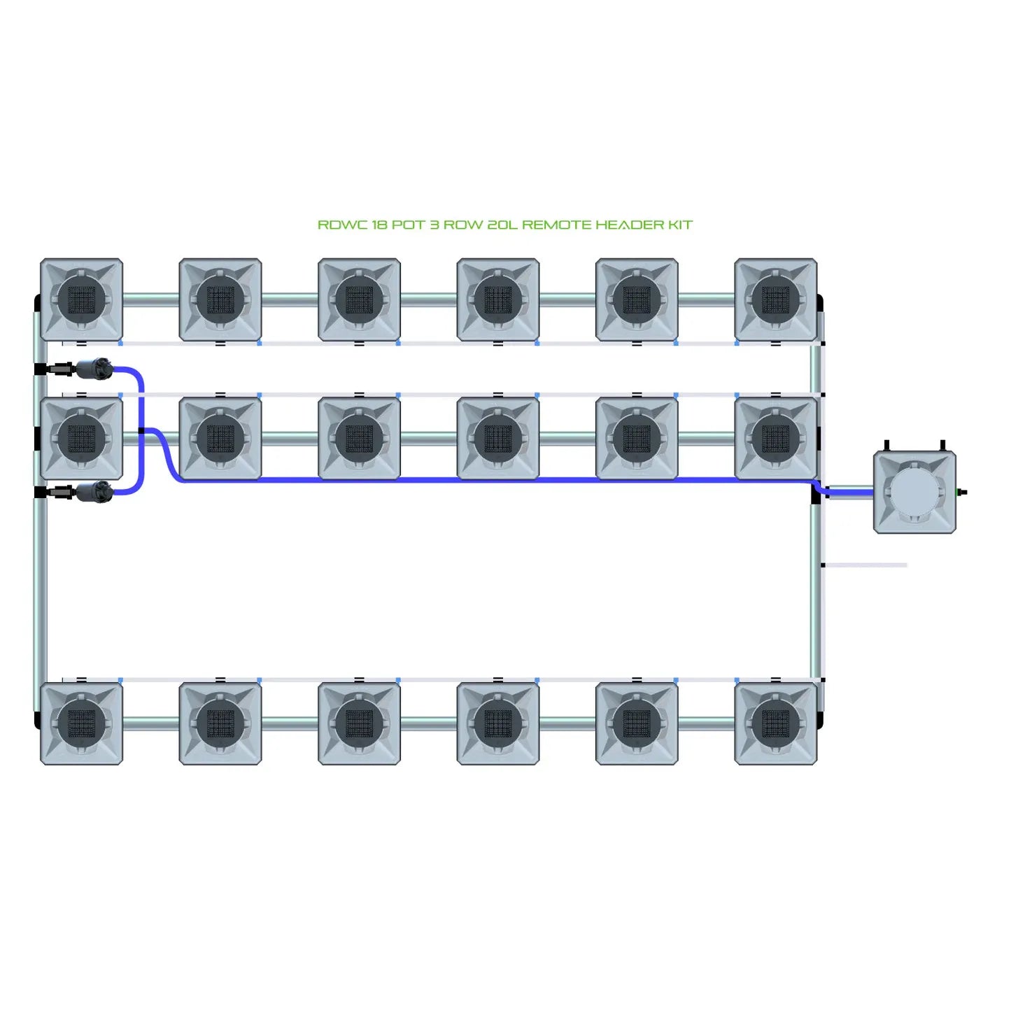 Alien Hydroponics RDWC 18 Pot 3 Row Kit