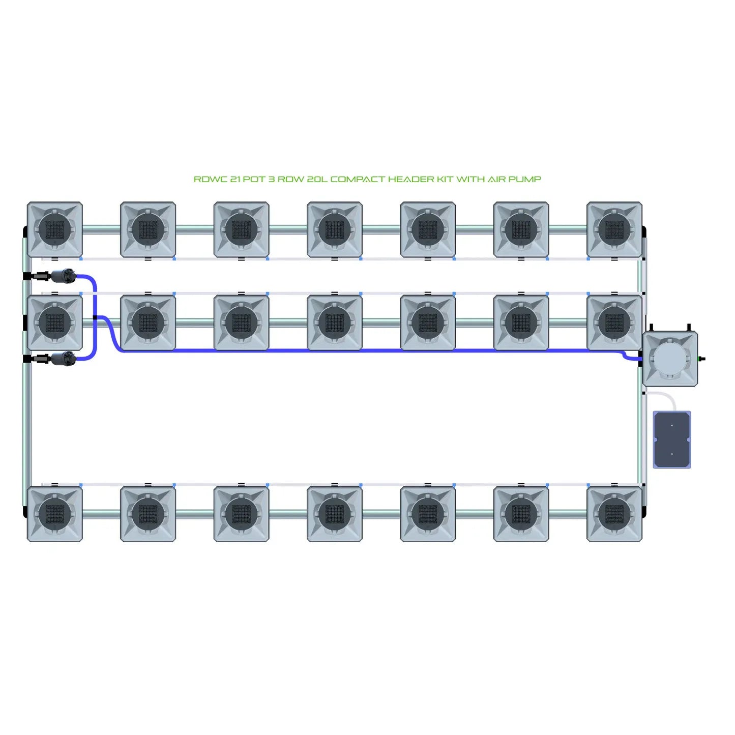 Alien Hydroponics RDWC 21 Pot 3 Row Kit