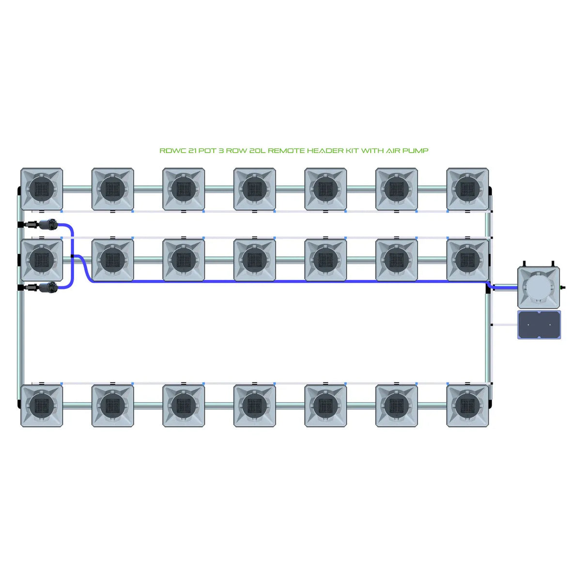 Alien Hydroponics RDWC 21 Pot 3 Row Kit