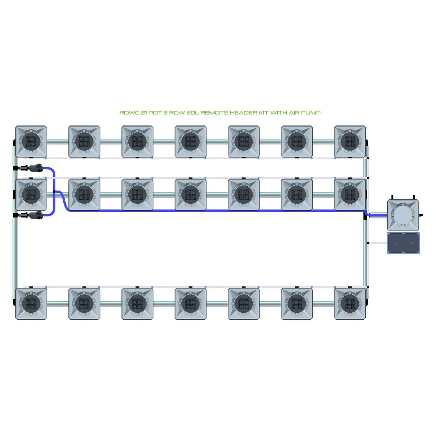 Alien Hydroponics RDWC 21 Pot 3 Row Kit