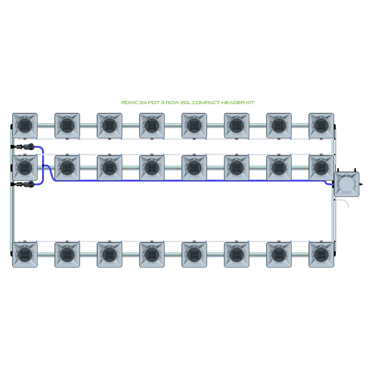 Alien Hydroponics RDWC 24 Pot 3 Row Kit