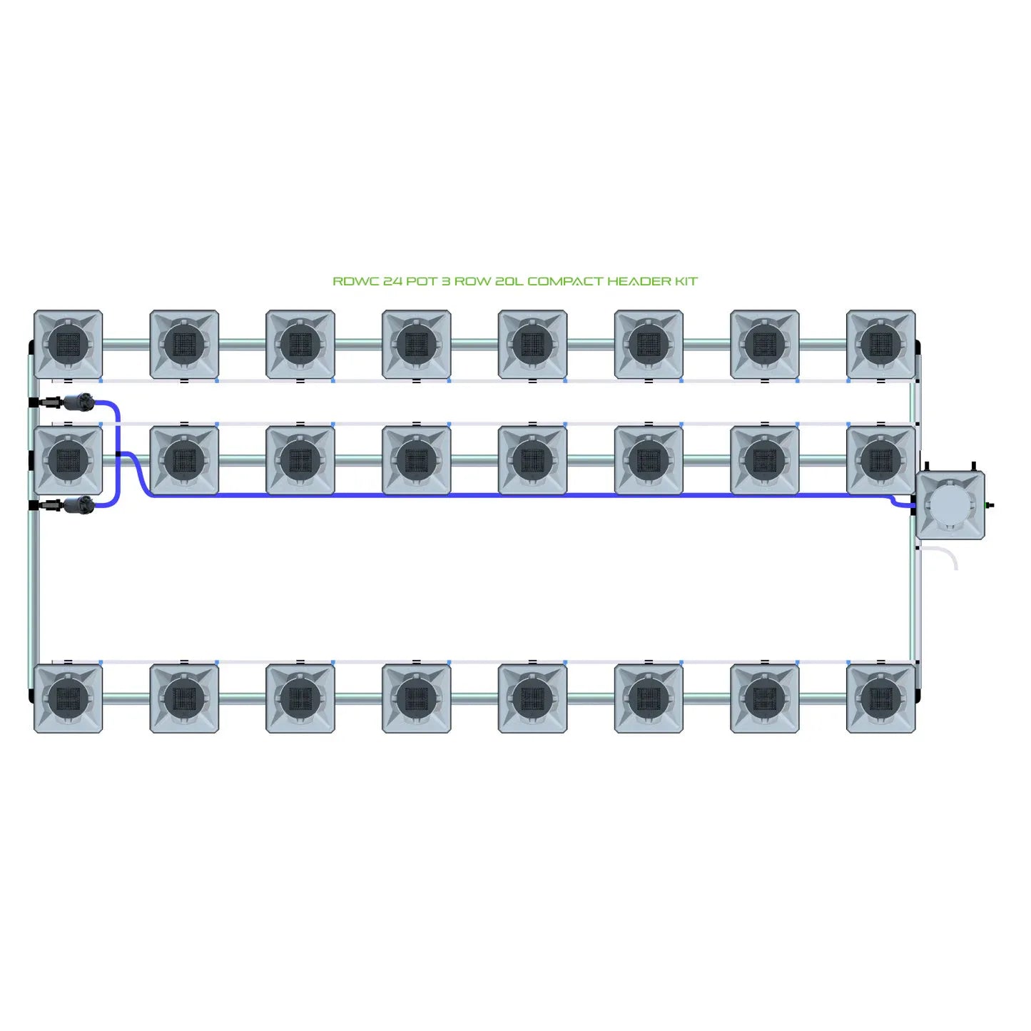 Alien Hydroponics RDWC 24 Pot 3 Row Kit