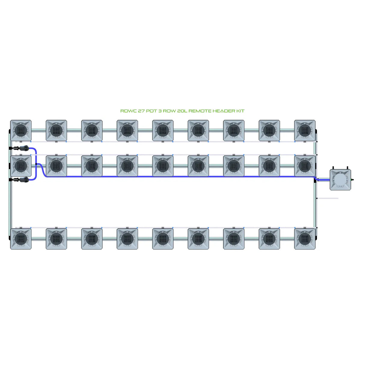 Alien Hydroponics RDWC 27 Pot 3 Row Kit