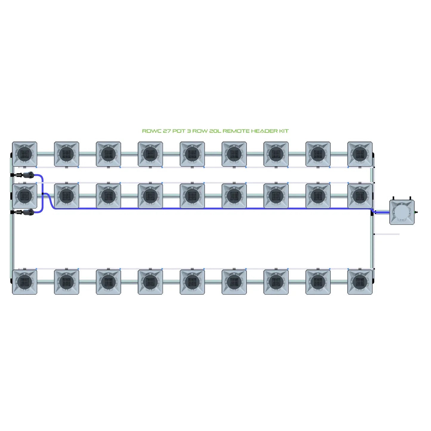 Alien Hydroponics RDWC 27 Pot 3 Row Kit