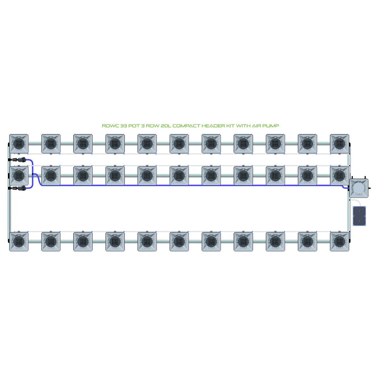 Alien Hydroponics RDWC 33 Pot 3 Row Kit