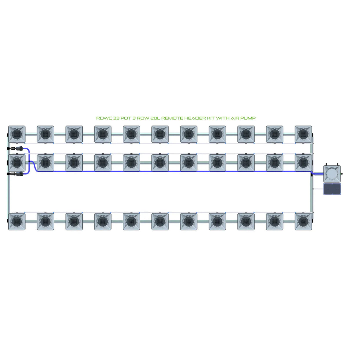 Alien Hydroponics RDWC 33 Pot 3 Row Kit