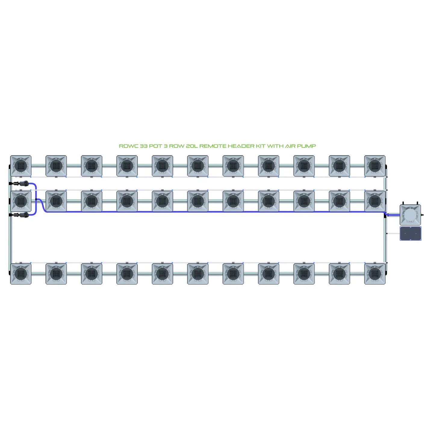 Alien Hydroponics RDWC 33 Pot 3 Row Kit