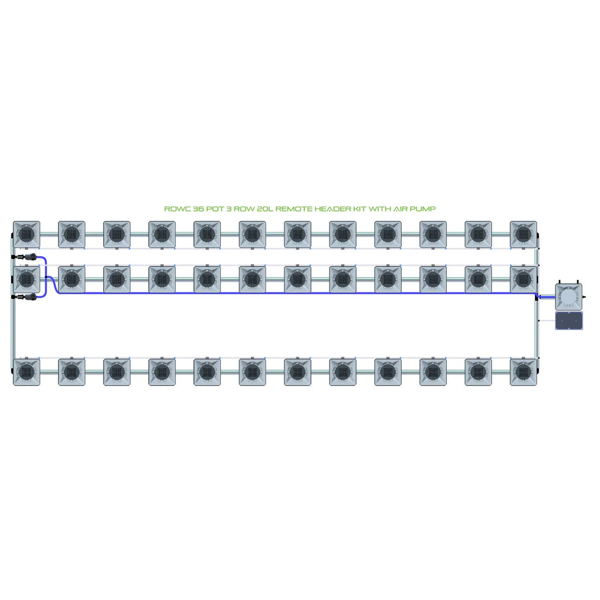 Alien Hydroponics RDWC 36 Pot 3 Row Kit