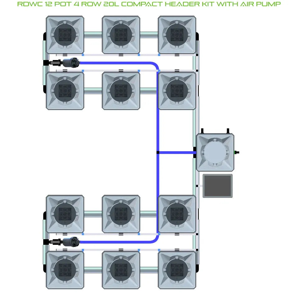 Alien Hydroponics RDWC 12 Pot 4 Row Kit
