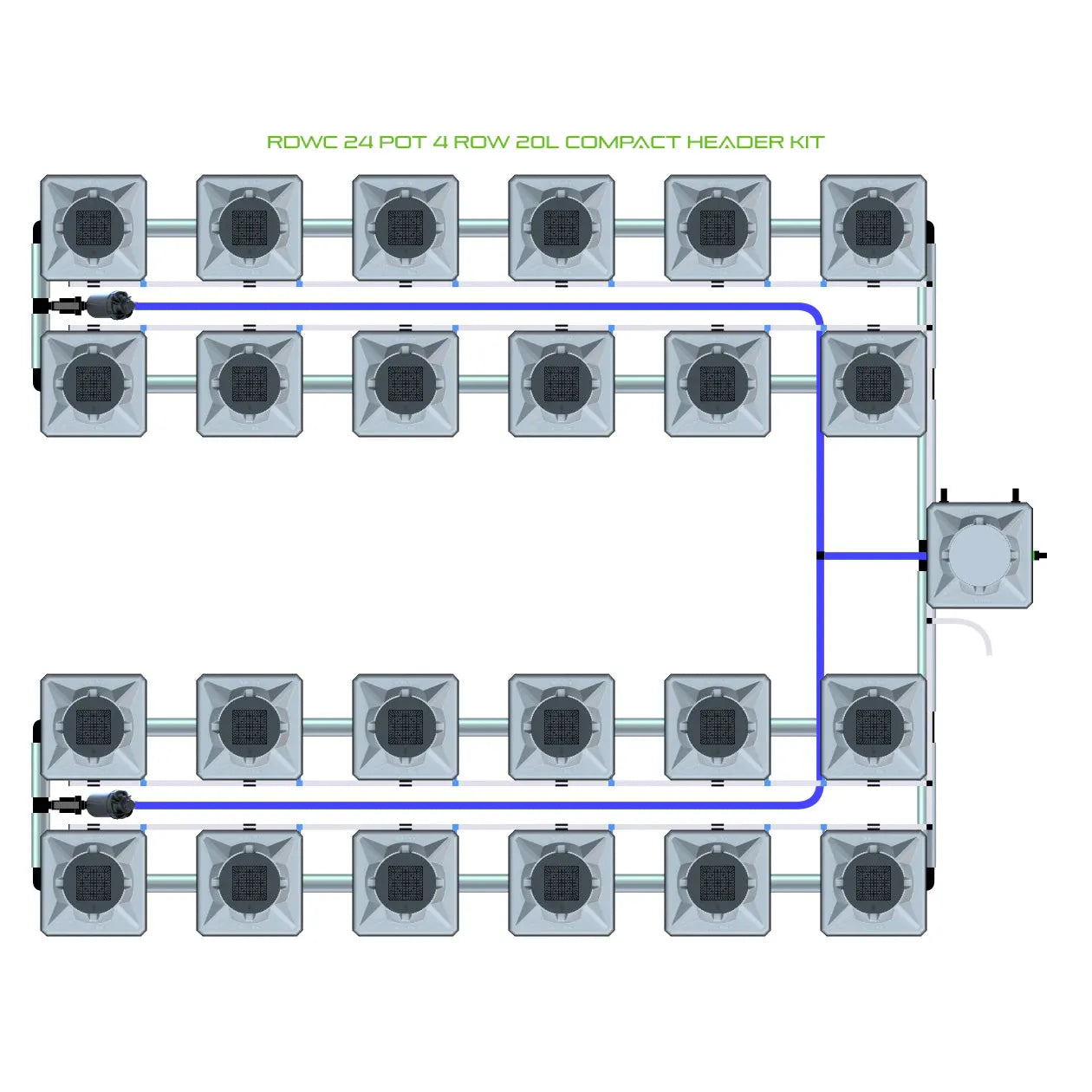Alien Hydroponics RDWC 24 Pot 4 Row Kit