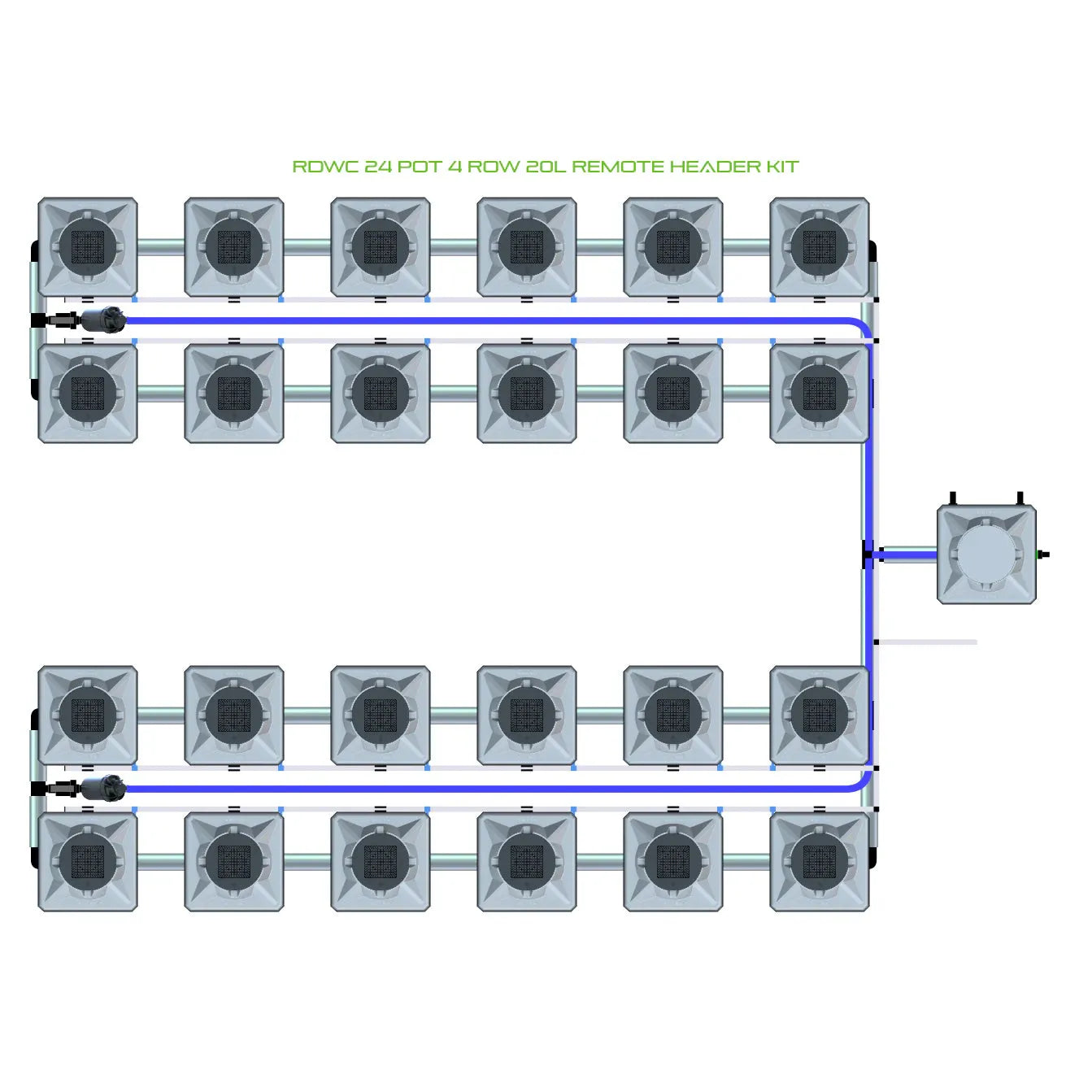 Alien Hydroponics RDWC 24 Pot 4 Row Kit