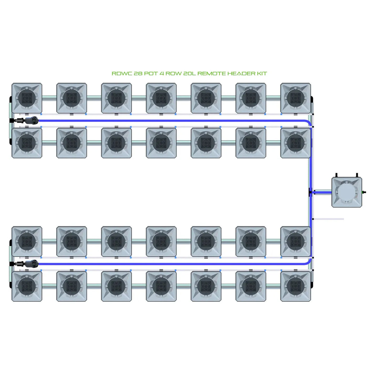 Alien Hydroponics RDWC 28 Pot 4 Row Kit