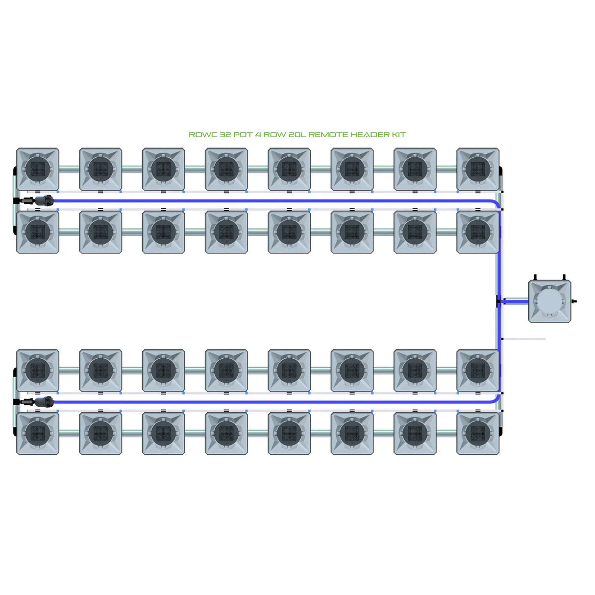 Alien Hydroponics RDWC 32 Pot 4 Row Kit