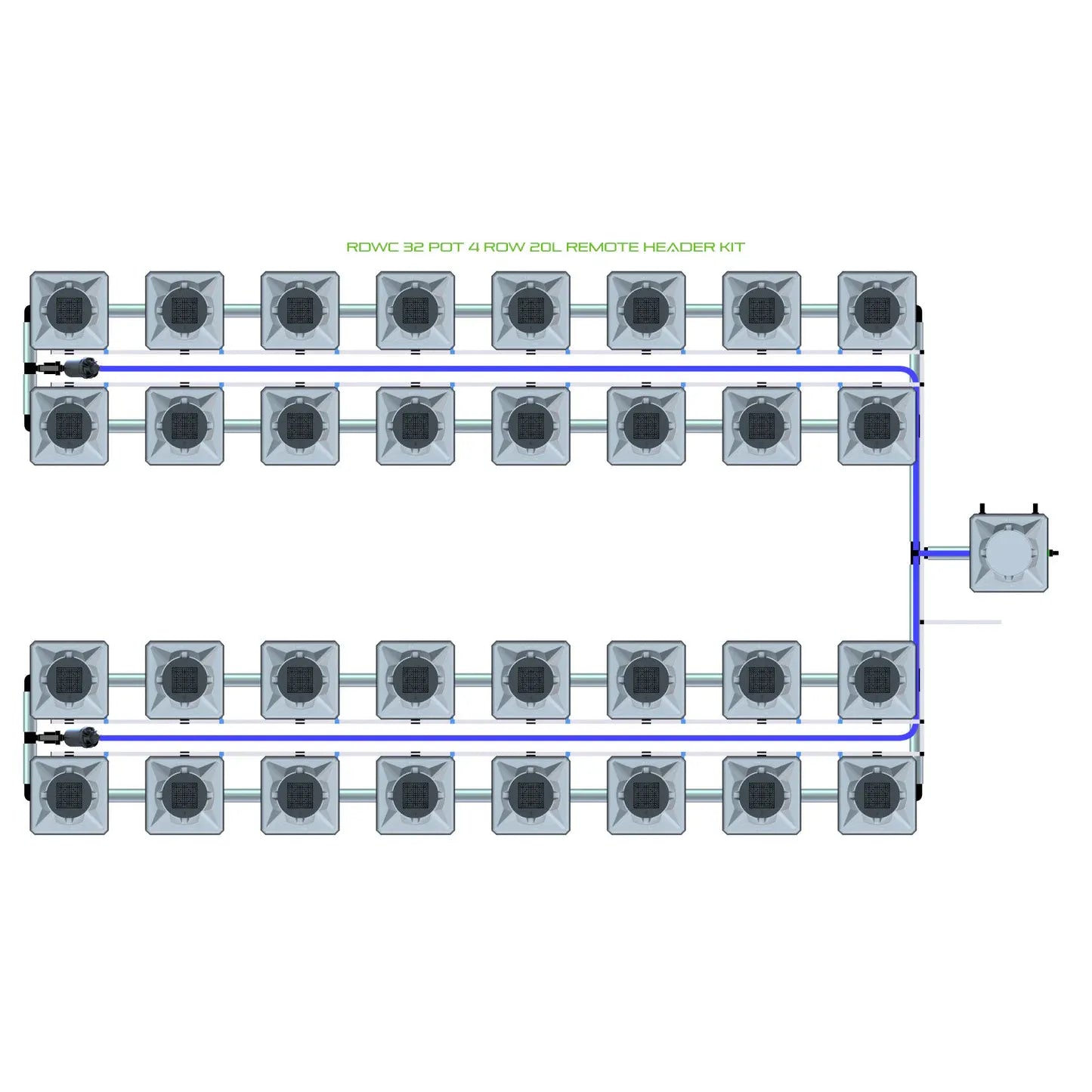 Alien Hydroponics RDWC 32 Pot 4 Row Kit