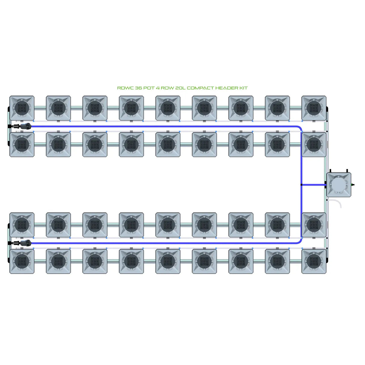 Alien Hydroponics RDWC 36 Pot 4 Row Kit