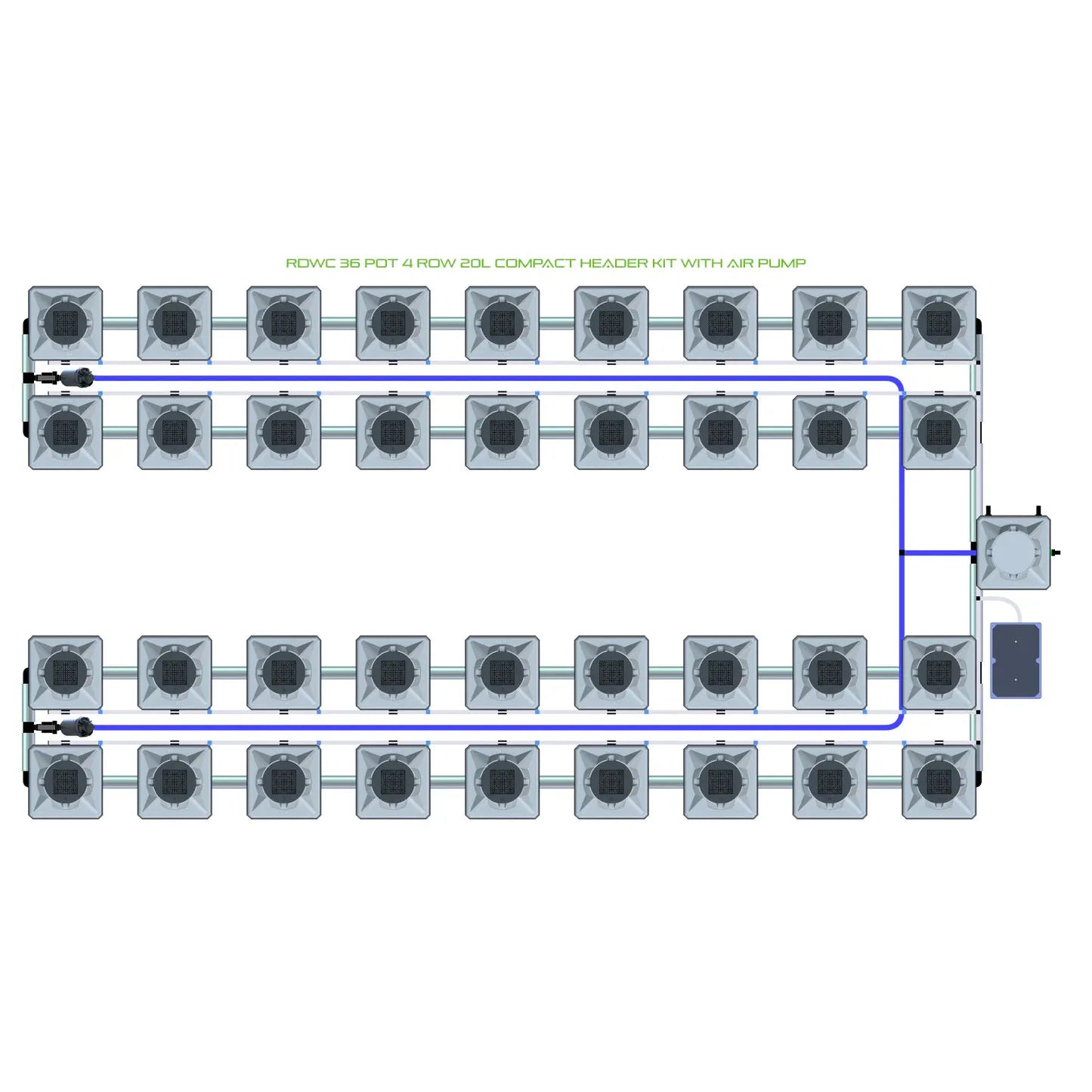 Alien Hydroponics RDWC 36 Pot 4 Row Kit
